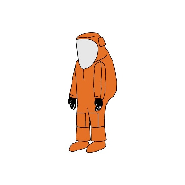 Zytron 500 Vapor Total Encapsulating Suit, HazMat Model, Orange, 2X/3X